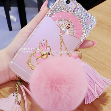 Soft Tpu Diamond Cell Phone Cover Case Silicone Mobile Phone Cases for IPhone7/7Plus/6/6s/6plus/6splus Fluffy Ball Shell photo-3