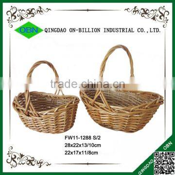 Bulk wicker woven gift basket antique willow handle basket for sale