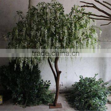 SJ201710035 China Manufacturer Artificial White Pudding Flower Blossom Tree for Wedding photo-2
