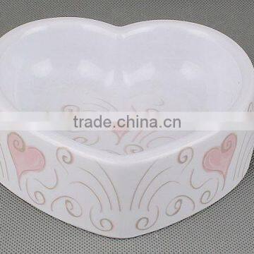 Melamine Heart Shape Pet Bowl with customize design