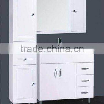 MDF White Bath Vanity with Tall Cabinet