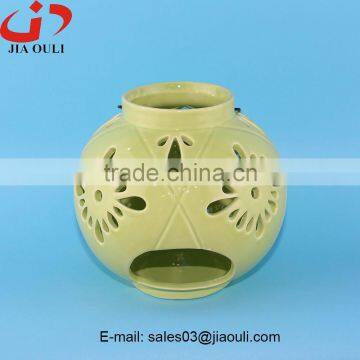 New Deisgn Home Decoration Green Ceramic Hurricane Lamp, Lantern photo-2