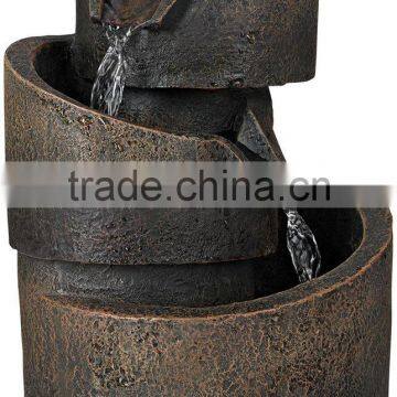 3-Tier Bronze Stone Contemporary Tabletop Fountain photo-3