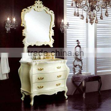 Classic Bath Cabinetry, Marble Top,Lastest Luxury Vanity Units,New European Style Bathroom Vanity Mirror Cabinet(BF08-4123)