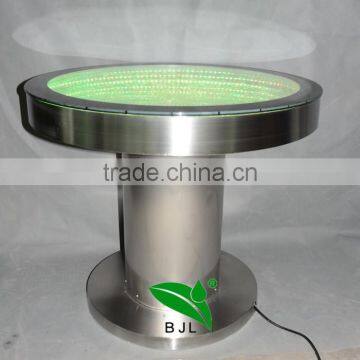 Beautiful battery driver Round Bar Table ,Fantastic LED light and water Bubble moving table