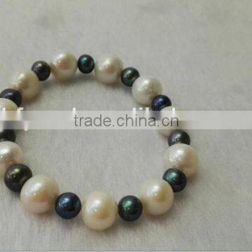 White and Black Freshwater Pearl Bracelet Wholesale photo-3