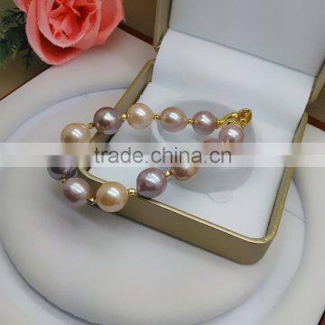 Grade AA 14-15mm purple Edison pearl bracelet