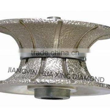 Full Bullnose Brazed Diamond grinding Wheel / Brazed Diamond profile router bits