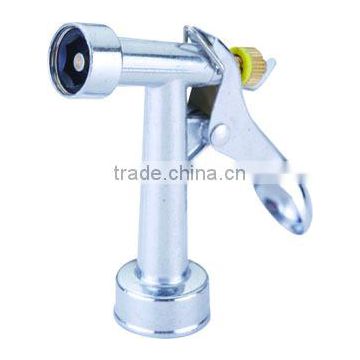 garden adjustable spraying hose nozzle die-cast zinc body with chrome finish