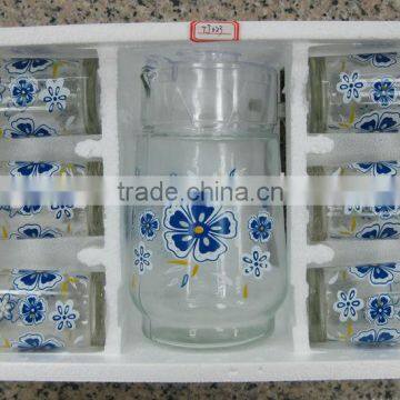JK013 7pcs Glass Drinking Set With Printing photo-2