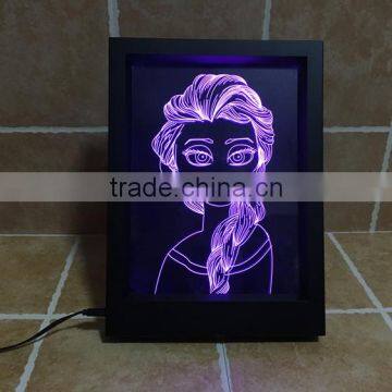 2016 New Design Awsome Creative Magic Illusion 3D Led Night Lights Photo Frame for Decoration photo-2
