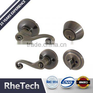 Security Tubular Lever Handle Door Lock and Single Cylinder Deadbolt Combo Lockset photo-2