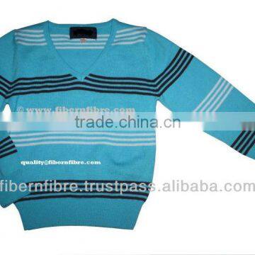 Boy's Yarn Dyed Fashionable Pullover Sweaters