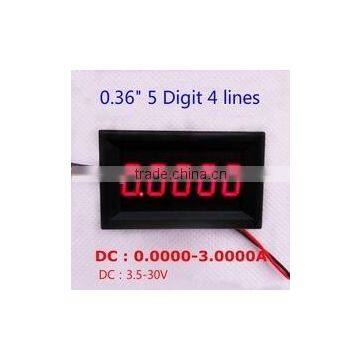 0.36" Red Led Five Digital DC 3A Ammeter