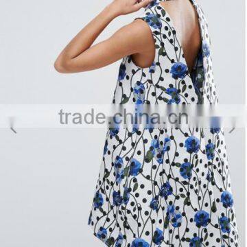 Guangzhou Latest Clothing OEM Sexy V-cut Back Aline Jacquard High Neck Dress