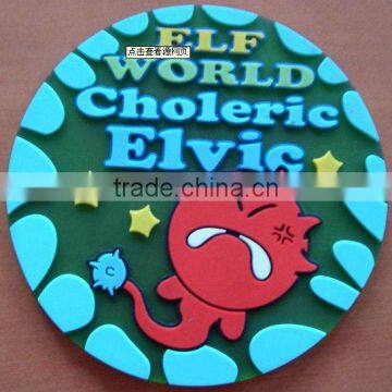 china factory fancy custom hook and loop backing embossed rubber patch