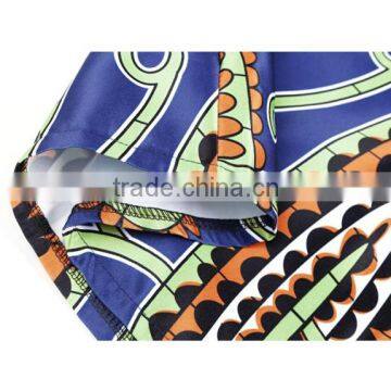 Women's African Print High Waist A-Line Pleated Midi Dashiki Skirt photo-3