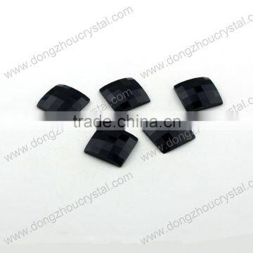 DZ-1039 decorative flat cut square glass stones for clothes