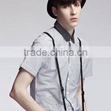 New Design Contrast Fabric Made to Measure Cotton Slim Men Shirt BSZ0081 photo-2