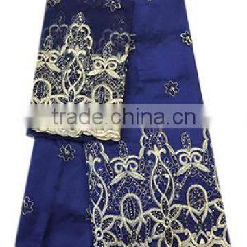 Good Quality African George Lace Fabric for Beautiful Garments With Unique Applique With Beads and Stones GPF009 photo-2