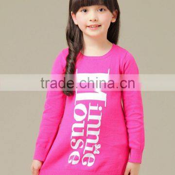 print letters spring rose red longth sleeve pullover for girls