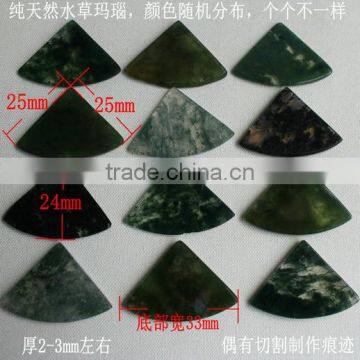 Unique Triangle Fans Natural Moss Agate Charms Diy Triangle Fans Agate Jewelry Accessories Wholesale photo-3