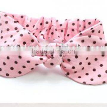 2016 Headhair Dot Pattern Cotton Fabric Headband Rabbit Ears Bowknot Hair Headband photo-5