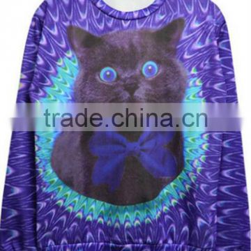 dazzling cat sweatshirt for ladies long sleeve