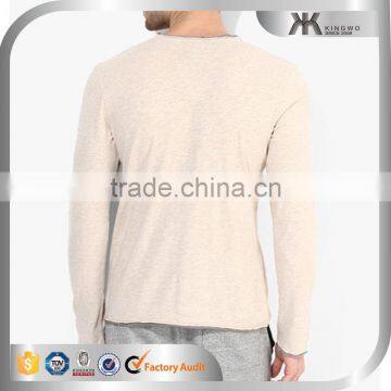 Cheap Man V Neck Cotton Wholesale Blank Long Sleeves T-shirts photo-2