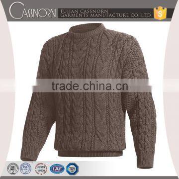 Fashion Classic Pattern Design Mens Pullover Merino Wool Custom Cable Knit Sweater photo-2