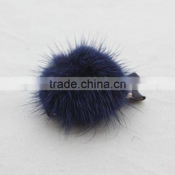 Myfur Popular Luxury Real Mink Fur Hairpin Mink Fur Pom Pom Accessory photo-2