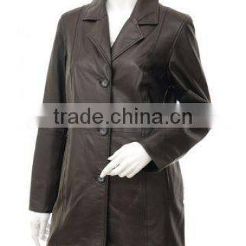 Woman Leather Lace Fashion Coat