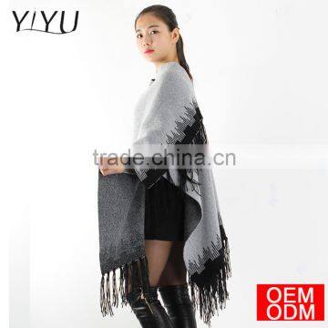 2017 Autumn New Women's Elegant Socialite Cashmere Tassel Cardigan Sweaters Batwing Sleeves Scarf Cape Outwear Good Quality photo-6