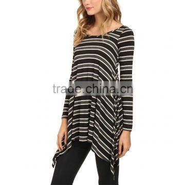 Wholesale Ladies Extra Long Stripe Sweatshirt Long Sleeves Sweatshirt photo-2