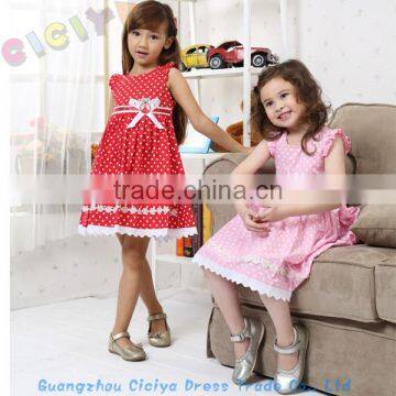 Custom wholesale summer fancy printing baby girl cotton dresses