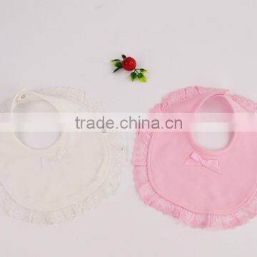 Wholesale 100% cotton waterproof soft cute newborn baby Bib lace ruffle bib