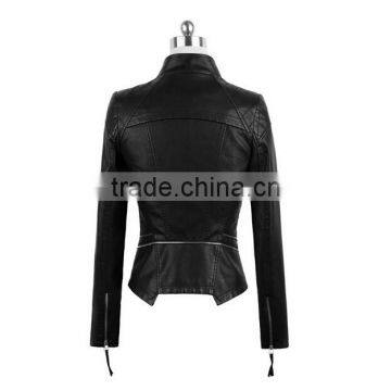 Faux Leather Black Plain Cool Streetwear Custom Varsity Jacket Wholesale photo-6