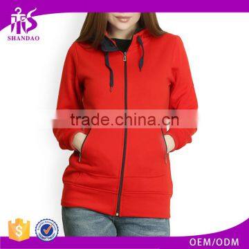 Guangzhou Shandao Manufacturer Fashion Street Wear Red Long Sleeve Zipper up yoga clothing