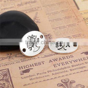 Zinc Based Alloy Boho Chic Connectors Oval Antique Silver Tree photo-3