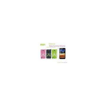 Black / Pink Mofi Dow Corning Cell Phone Silicone Cases For Samsung i9220 Galaxy Note