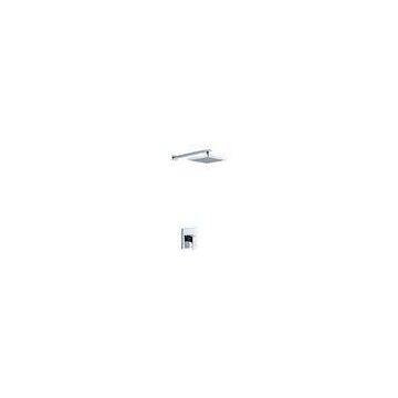 Chrome Wall Mount Bathroom Sink Faucet , Brass Bath Shower Mixer with Single Lever
