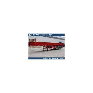 50 Tons tri-axle 40ft heavy duty flatbed trailers with high boards