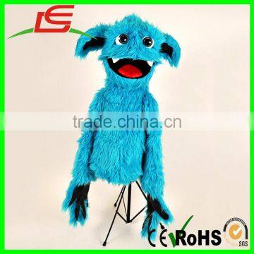 Professional blue openmouthed blinked plush monster ventriloquist puppets