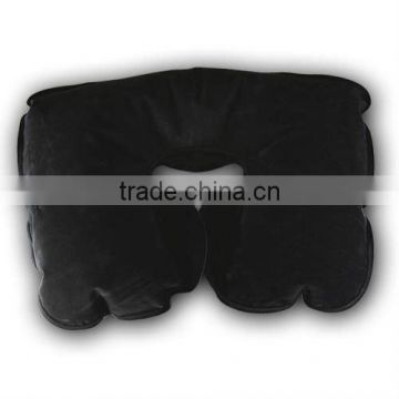 black plush stuffed airplane neck pillow