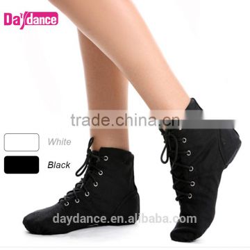 Lace Up Red Ankle Boots Jazz Shoes Canvas Cotton Indoor Dance Shoes Wholesale