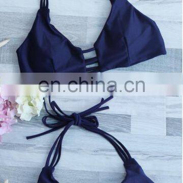 Women's Beach Strappy Reversible Bottom Bikini Set