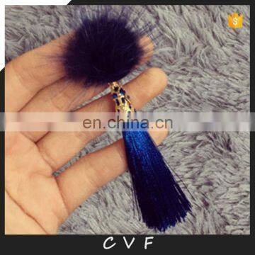 Hand made real mink fur brooch with tassel wholesale factory price