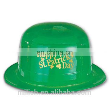 MH-2191 Party custom logo Green Saint St Patrick Day Derby Bowler plastic Hat