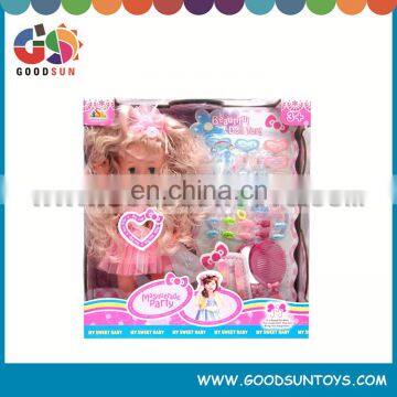 Hot Selling Interesting 16" Doll Toys Plastic Dolls With Hairdressing Set Wholesale