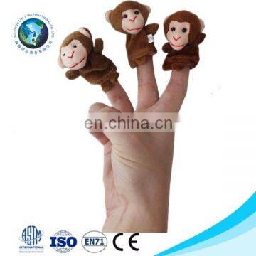 Factory Low MOQ cheap monkey plush toy soft animal finger puppet and story